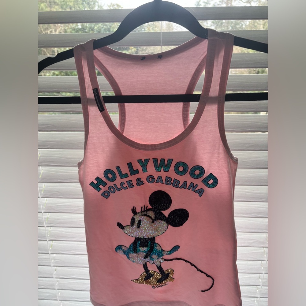 Dolce & Gabbana Pink Disney Minnie Mouse Hollywood Sequin Tank